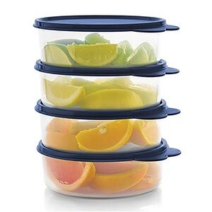 Tupperware Big Wonders® Bowls 2-cup/500mL Set of 4 Light Blue Leftovers Cereal